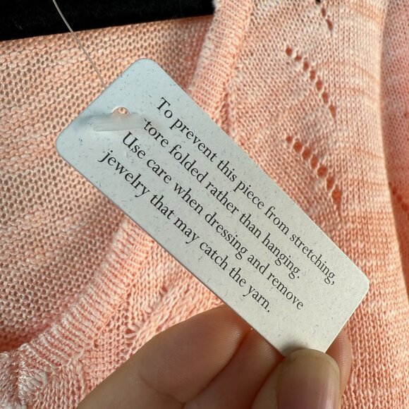 Soft Surroundings Sweater NWT Isabel Open Knit Peach Size 1X - Picture 7 of 7
